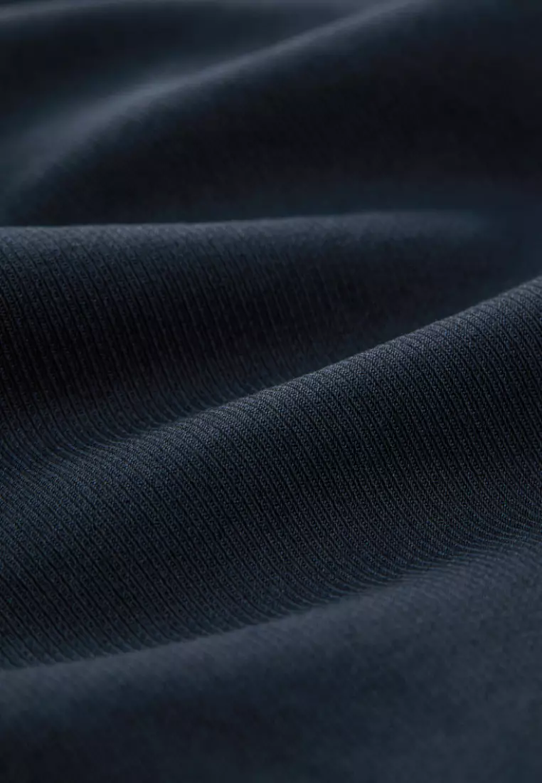 Navy Slim-fit Metal Adjustable Ring Casual Shorts