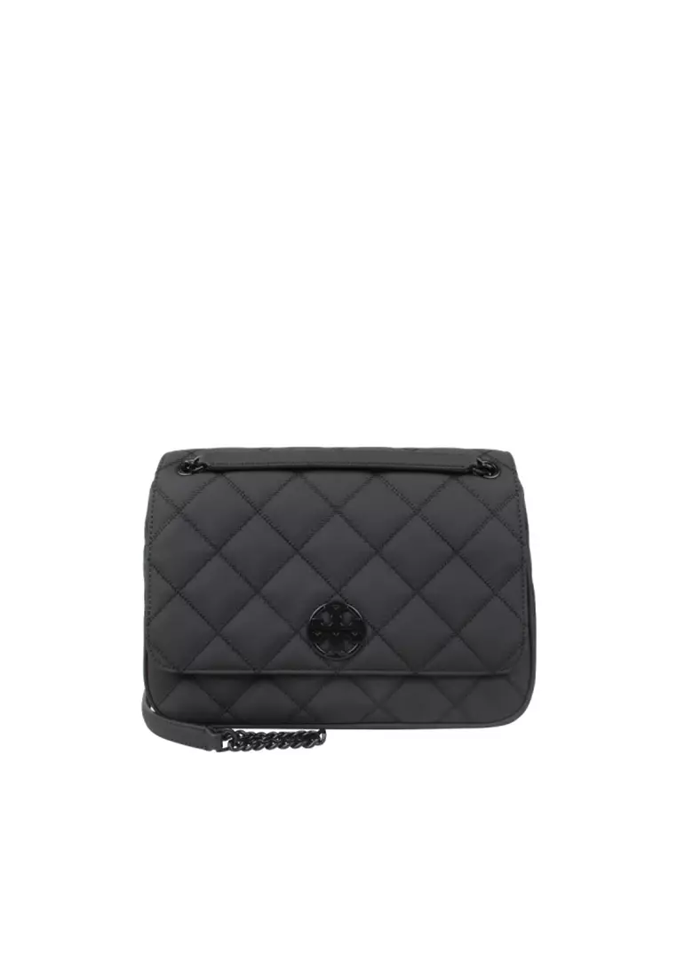 Tory Burch TB WILLA MATTE Ringer Nylon Medium Small Fragrance One Shoulder Crossbody Bag 87873 001