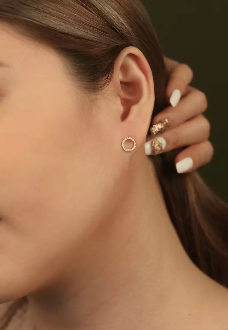 Diamond Halo Studs 14k Gold