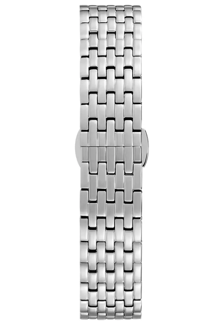 Retro 女士长方形手表22*29mm 簡約经典 不銹鋼表帶長度可調 藍色指針 生活防水-銀色