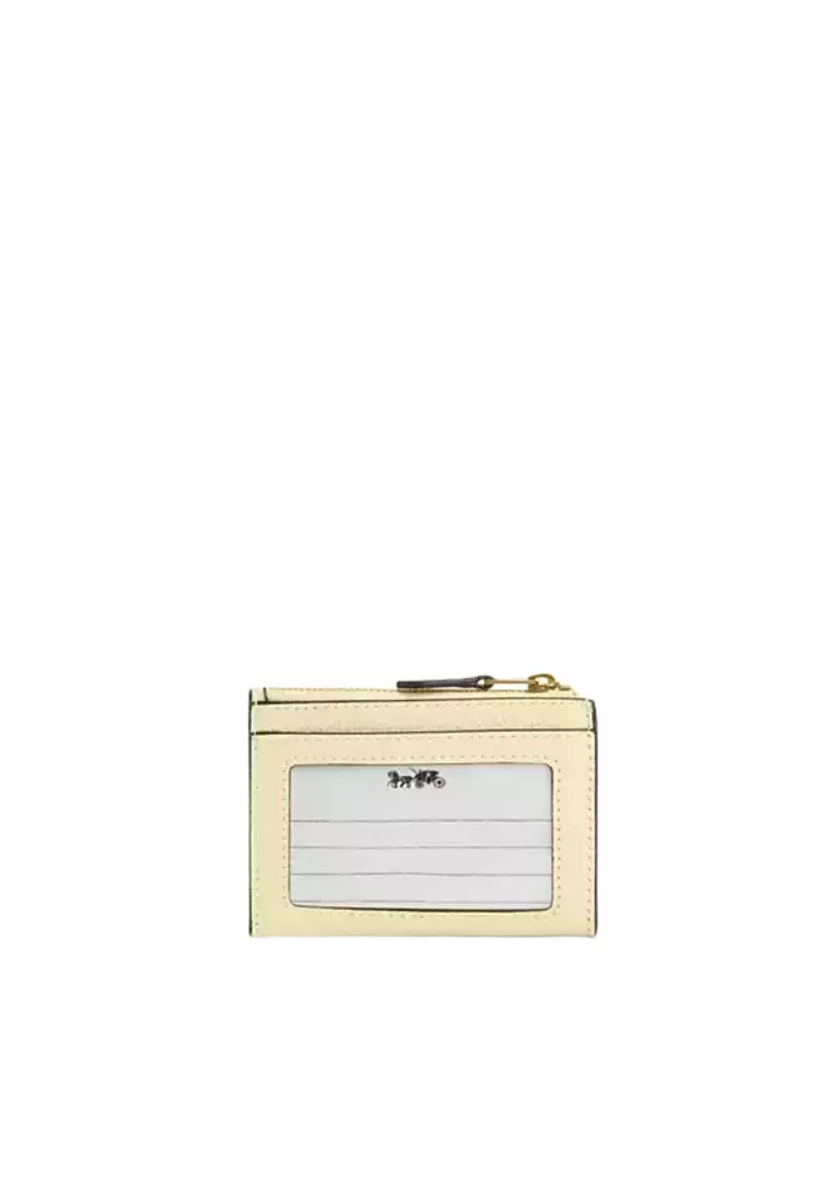 Coach Mini Skinny ID Card Case With Crystal In Moonlight CAT64