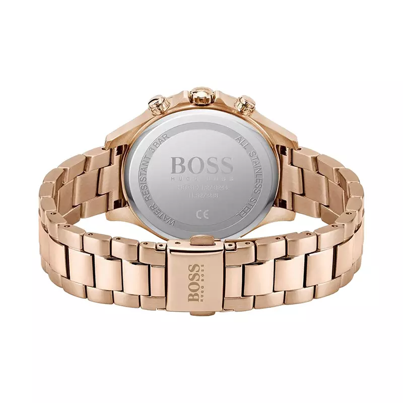 Jam Tangan Wanita Hugo Boss Hera 1502566 Ladies Blue Sunray Dial Gold Stainless Steel Strap