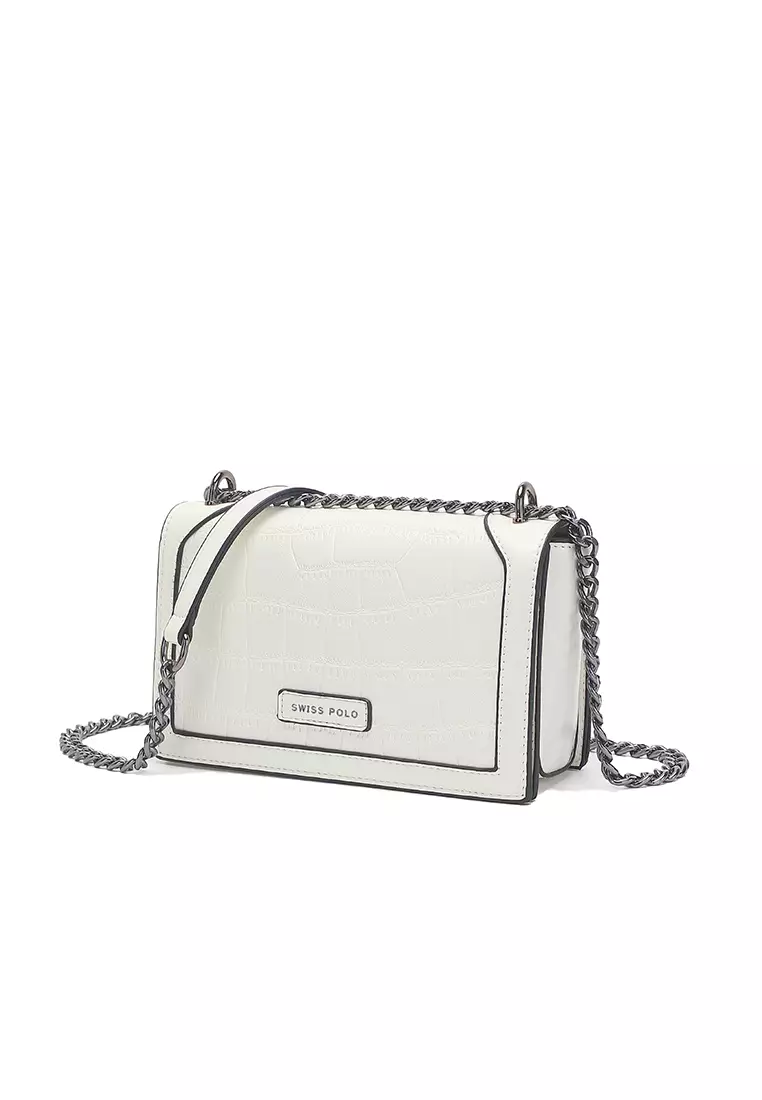 Women's Chain Shoulder Bag / Sling Bag / Crossbody Bag (單肩包 / 斜孭袋) - 白色