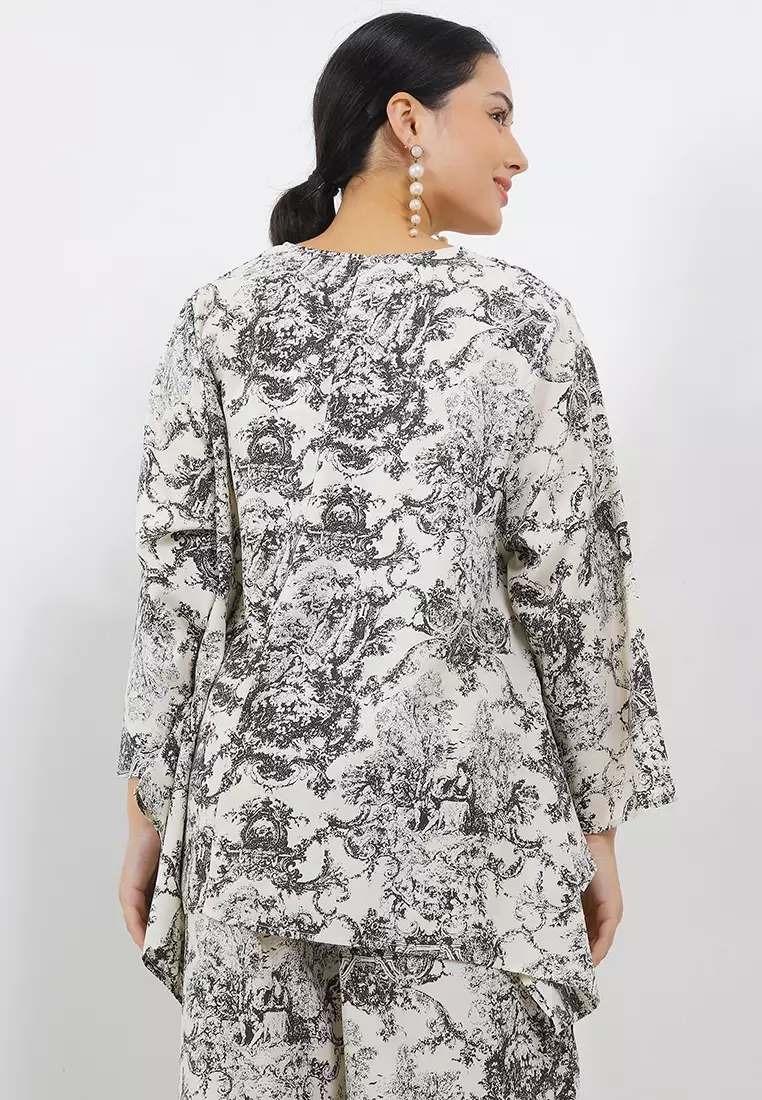 Printed Drapery Blouse