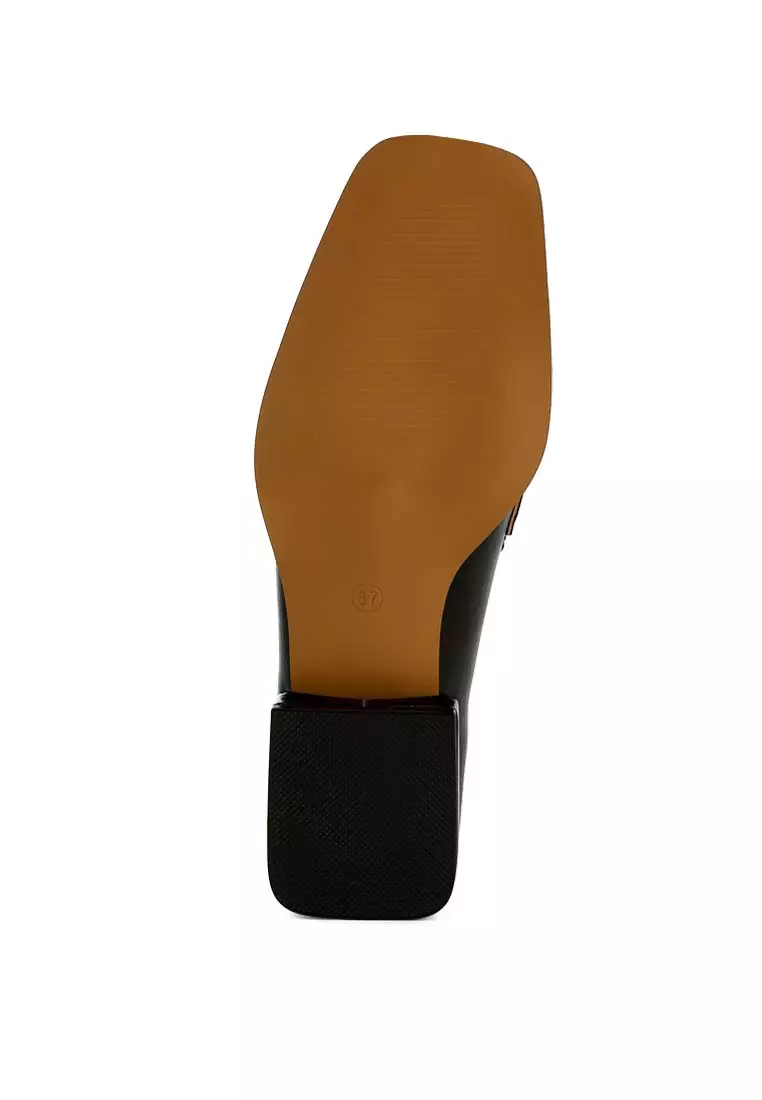 Metallic Penny Loafers in Black