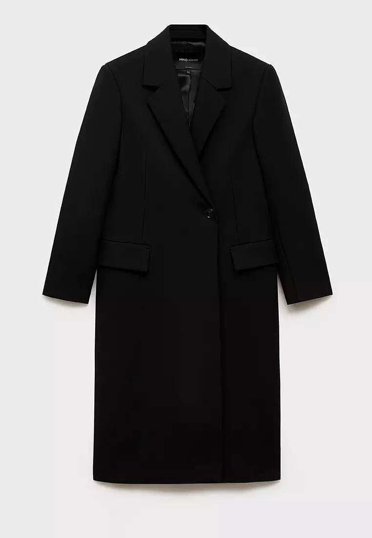 Buy Mango Long Structured Wool Coat 2025 Online | ZALORA