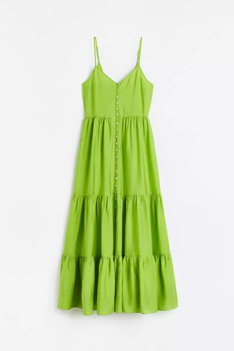 H&m green maxi deals dress