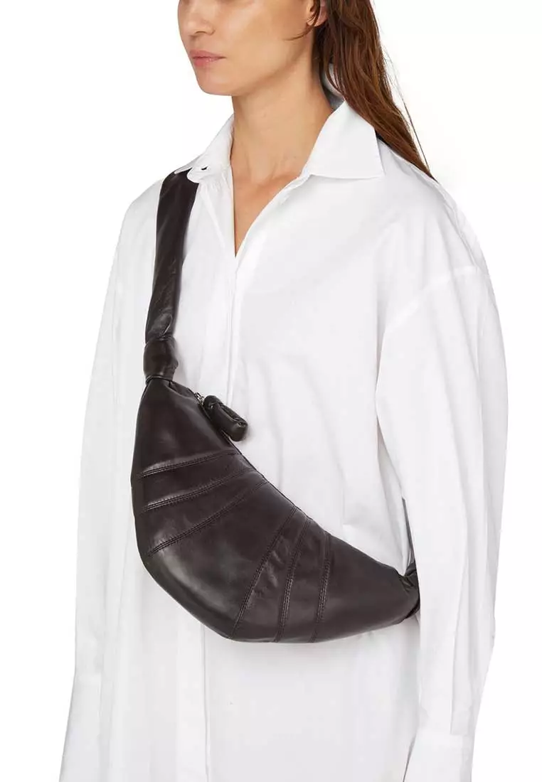 Buy Lemaire Small Croissant Bag Soft Nappa Leather Dark Chocolate