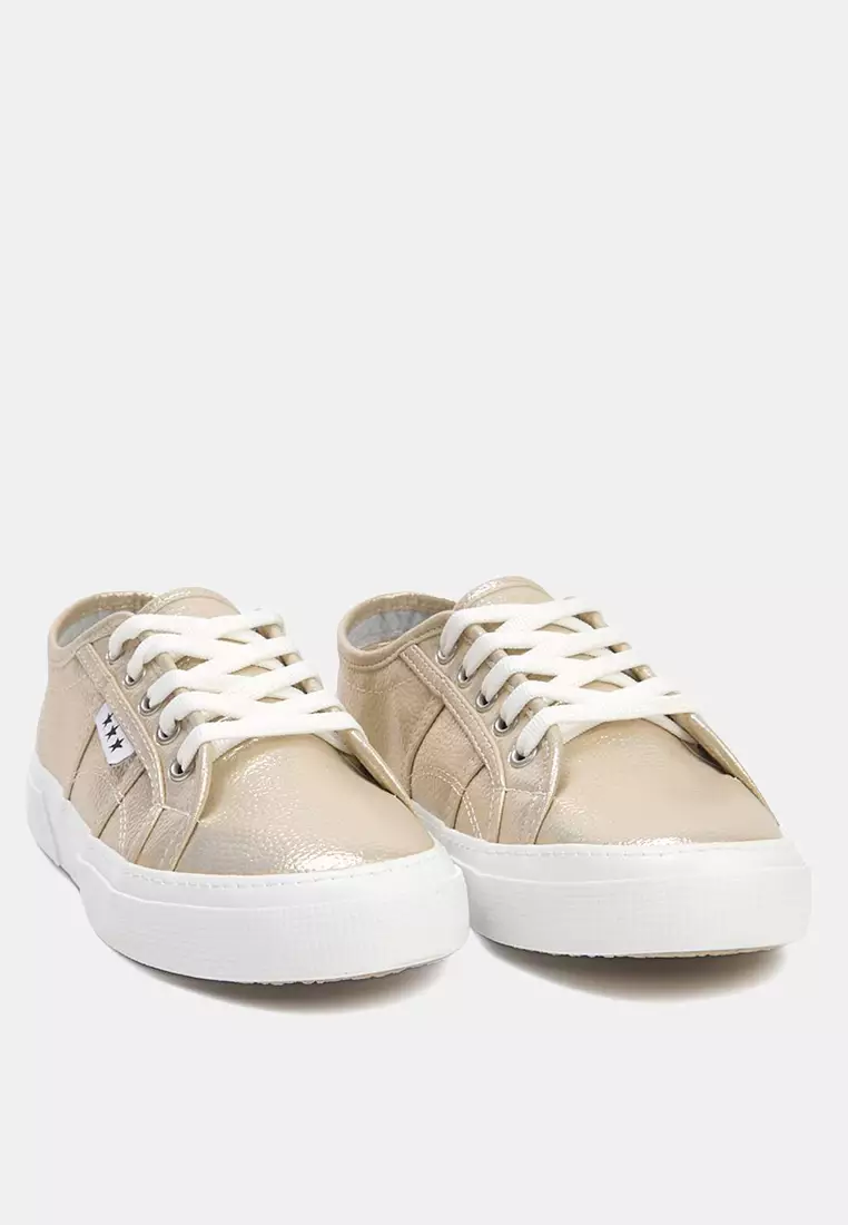 Lace-Up Flat Sole Sneakers