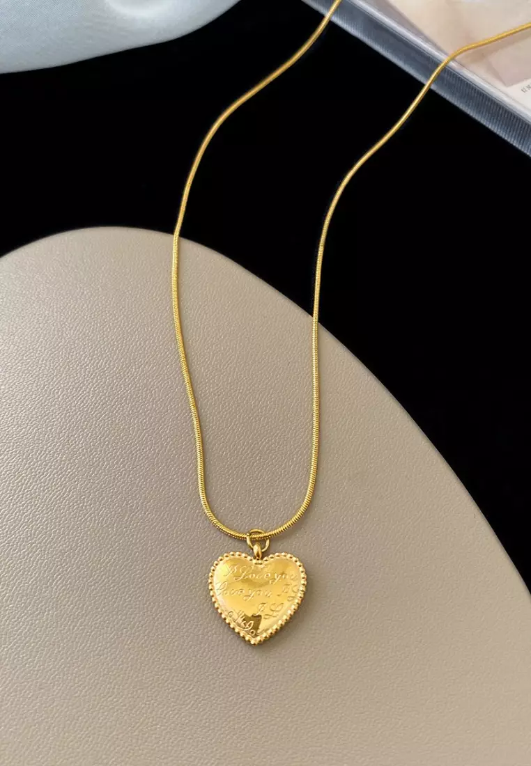 Bonnie 爱心锁骨吊坠项链（金色）