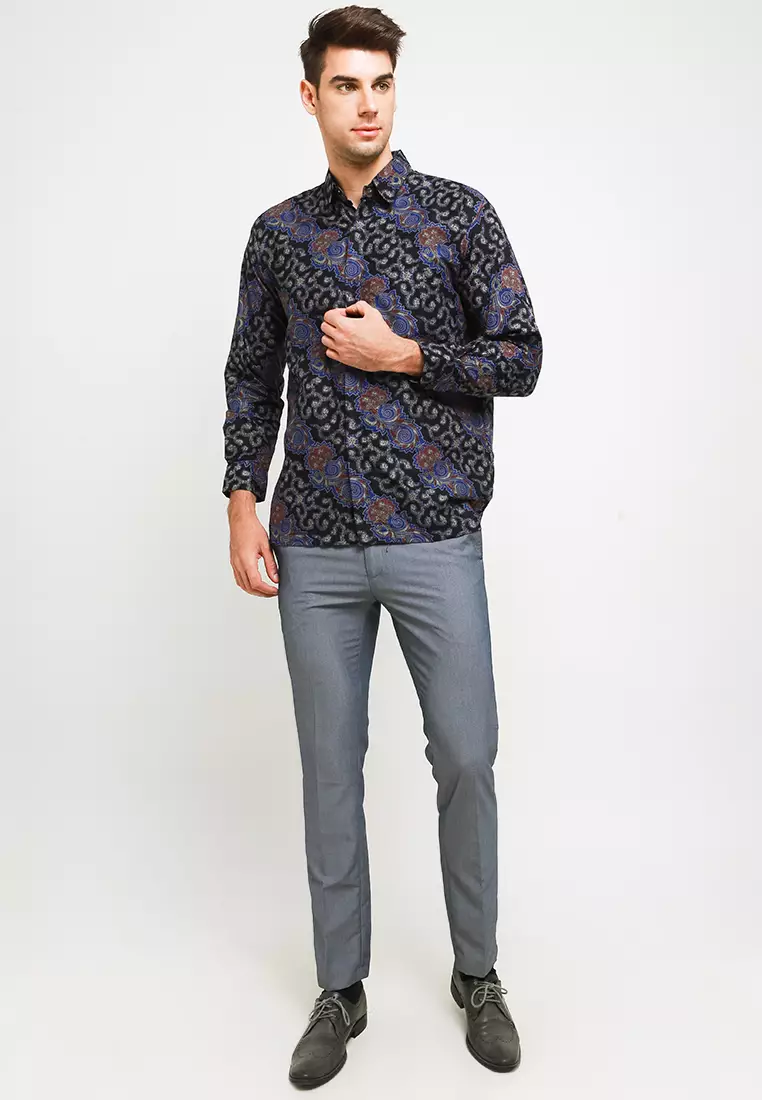 BATIK TALENTA EXCLUSIVE Lengan PENDEK UNGGU A460