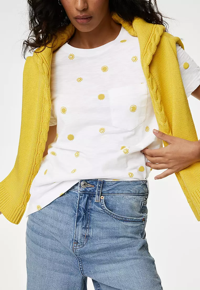 Pure Cotton Printed Pocket Top