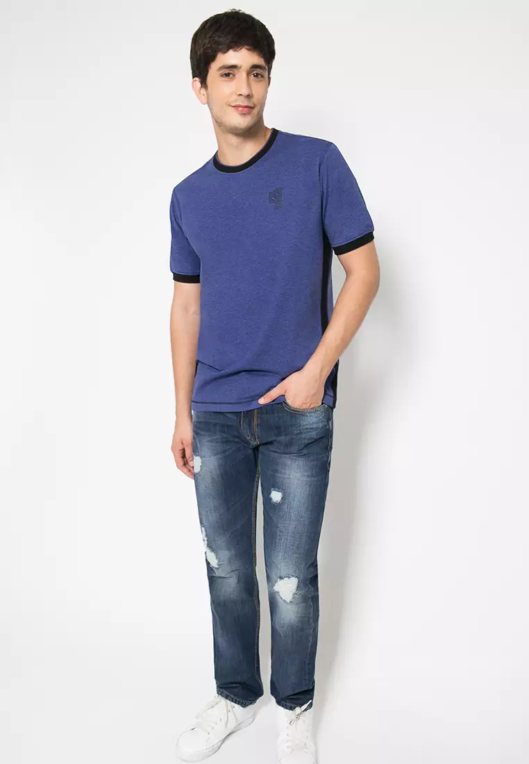 LGS - Kaos Casual Pria - Polos - Biru - Slim Fit - JTS.322.M2855F.01.C