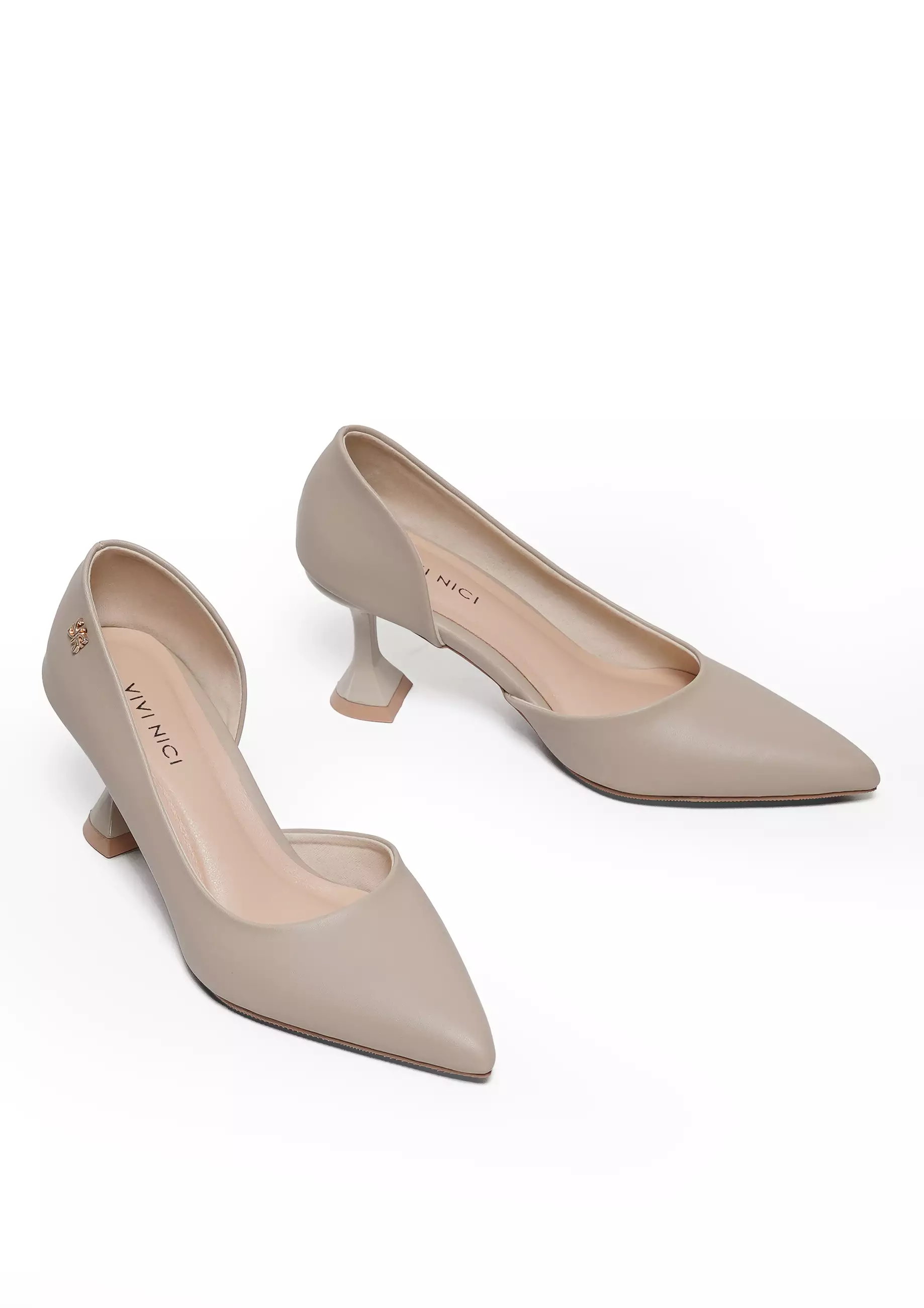 VIVI NICI - Bestra Sepatu Pantofel Wanita Hak 5 Cm Cannoli Cream