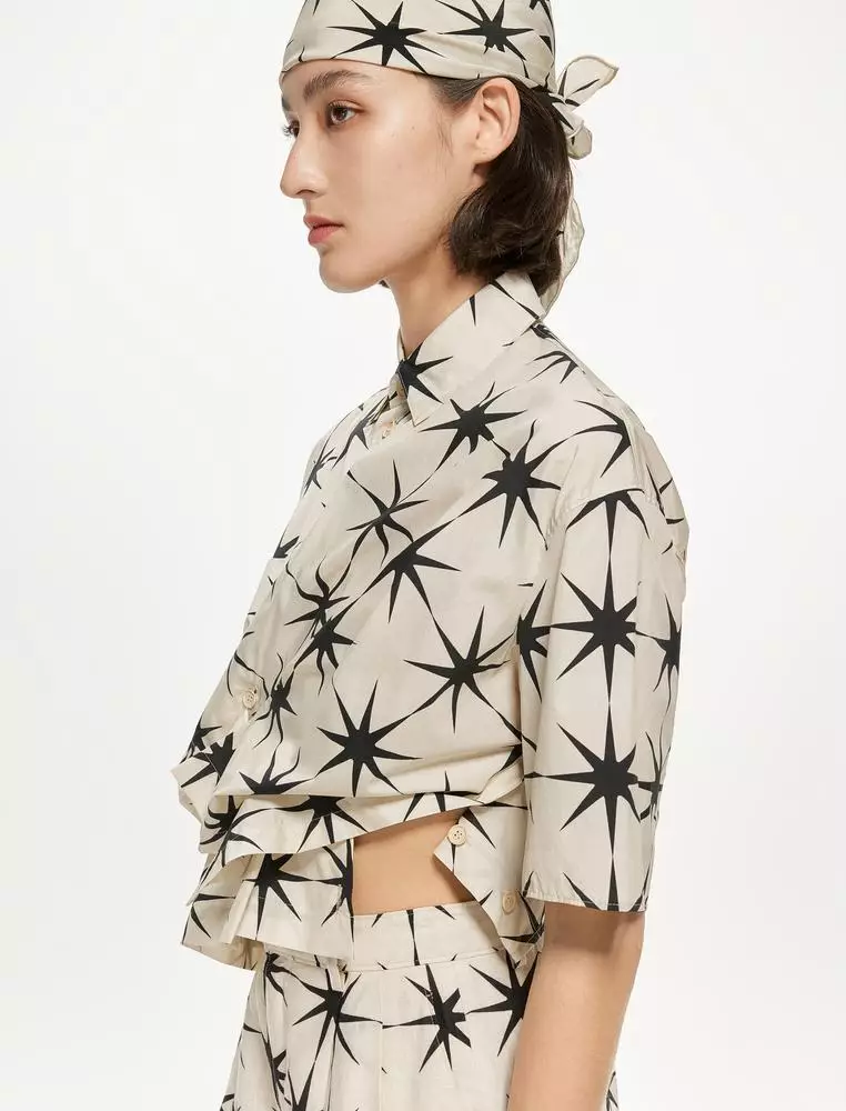 Loose Star Pattern Everyday Casual Short Sleeve Shirt