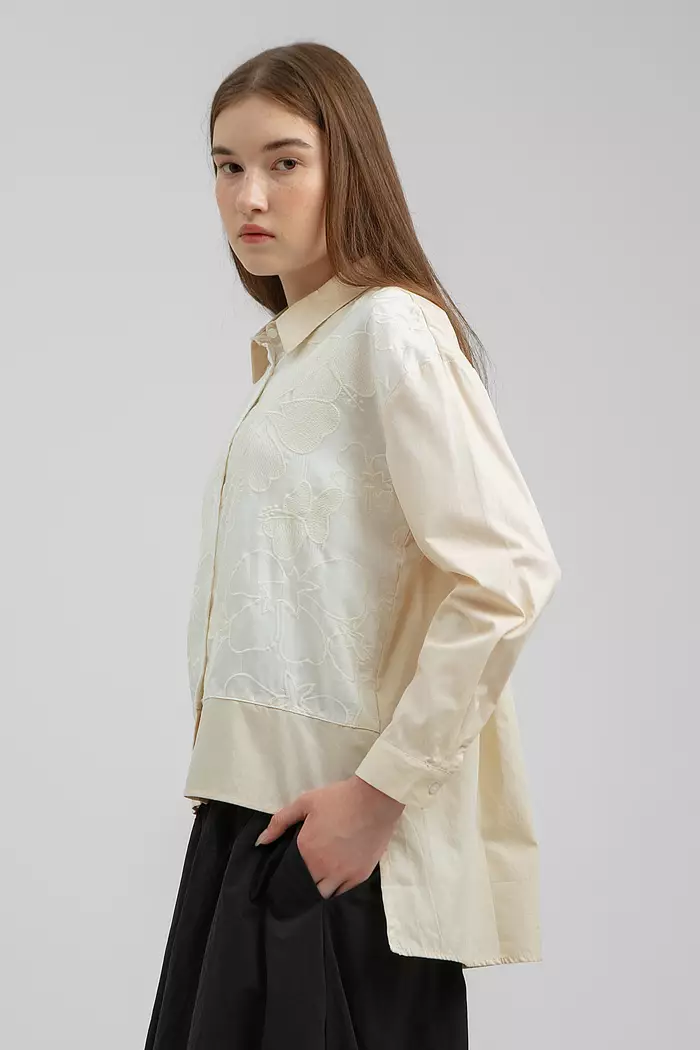 COTTONINK - Atasan Kemeja Wanita Cream Tencel Adora #PreFallCollection