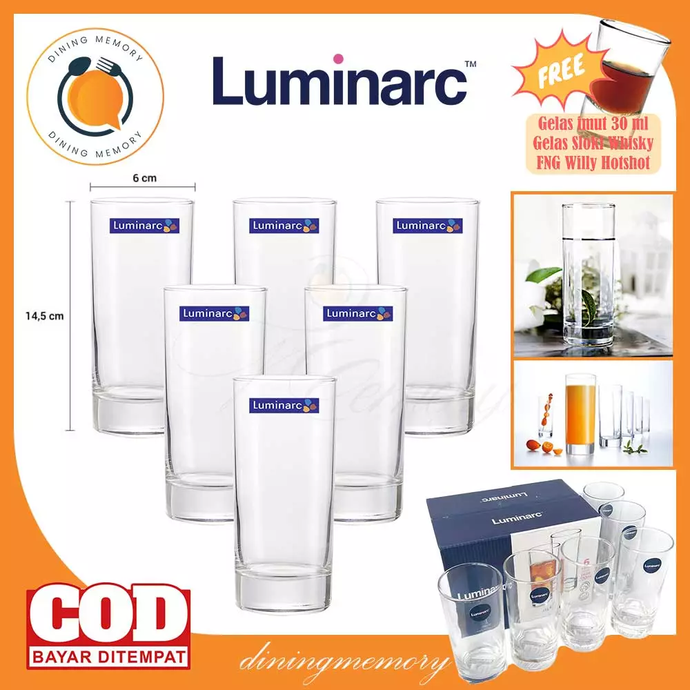 Jual Luminarc Luminarc Gelas Minum Islande Tumbler Highball 290ml 6 Pcsset Original 2024 4780