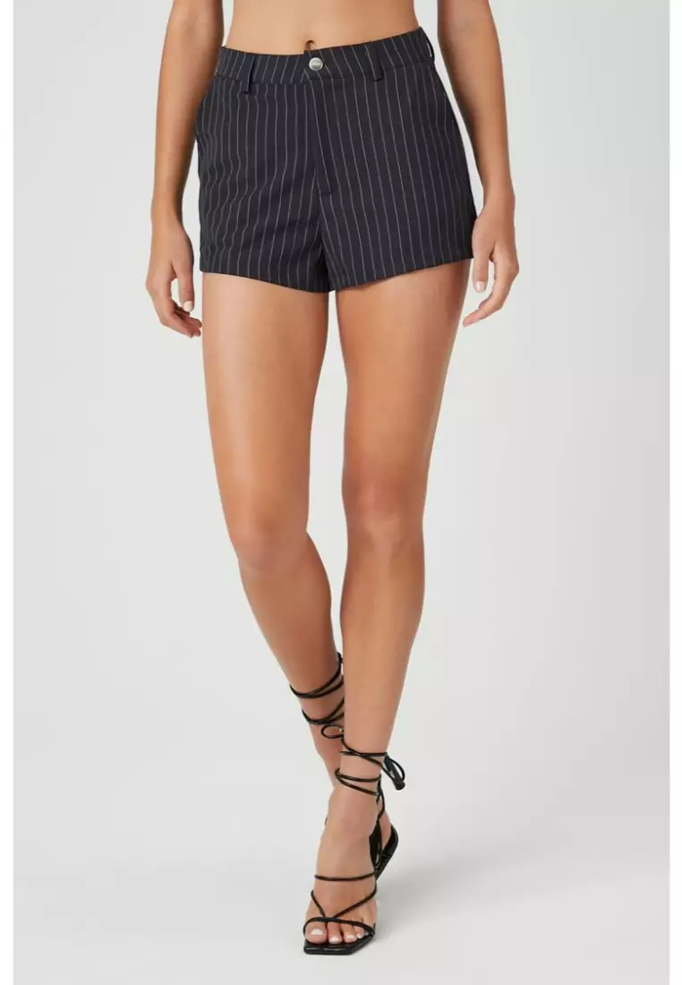 Pinstripe high waisted shorts sale