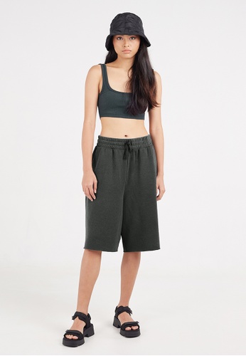 Gen Woo black Rib Crop Top by Gen Woo 2D482AAED048AEGS_1