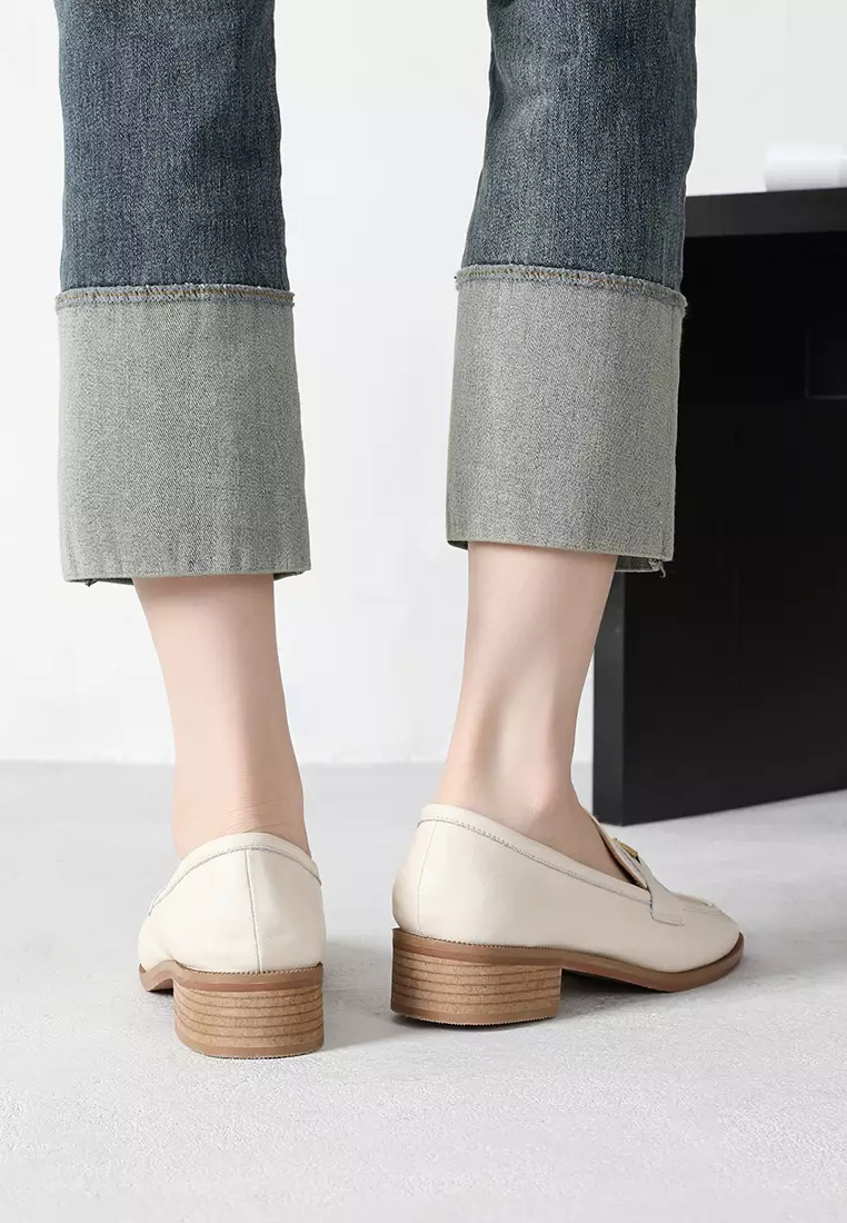 金屬搭扣真皮樂福鞋 TH128-9