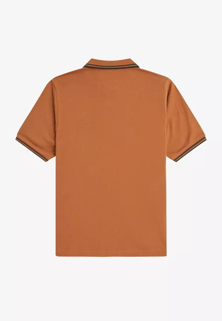 Fred Perry G3600 Twin Tipped Fred Perry Shirt (Marmalade / Black / Black)