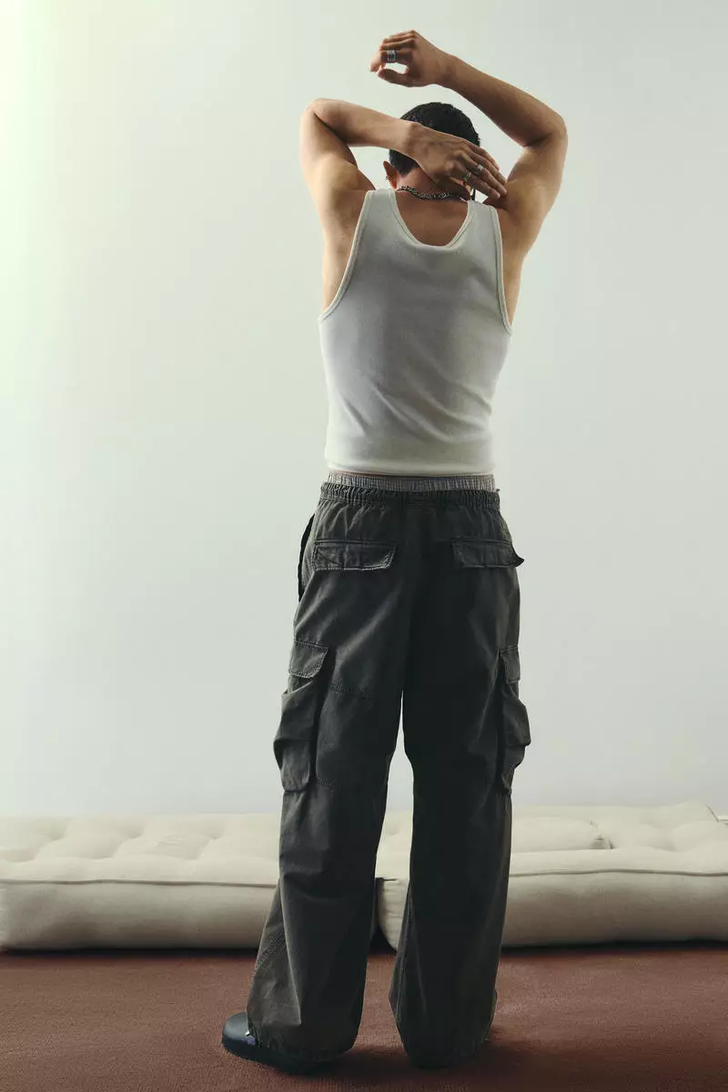 Loose Fit Washed cargo trousers