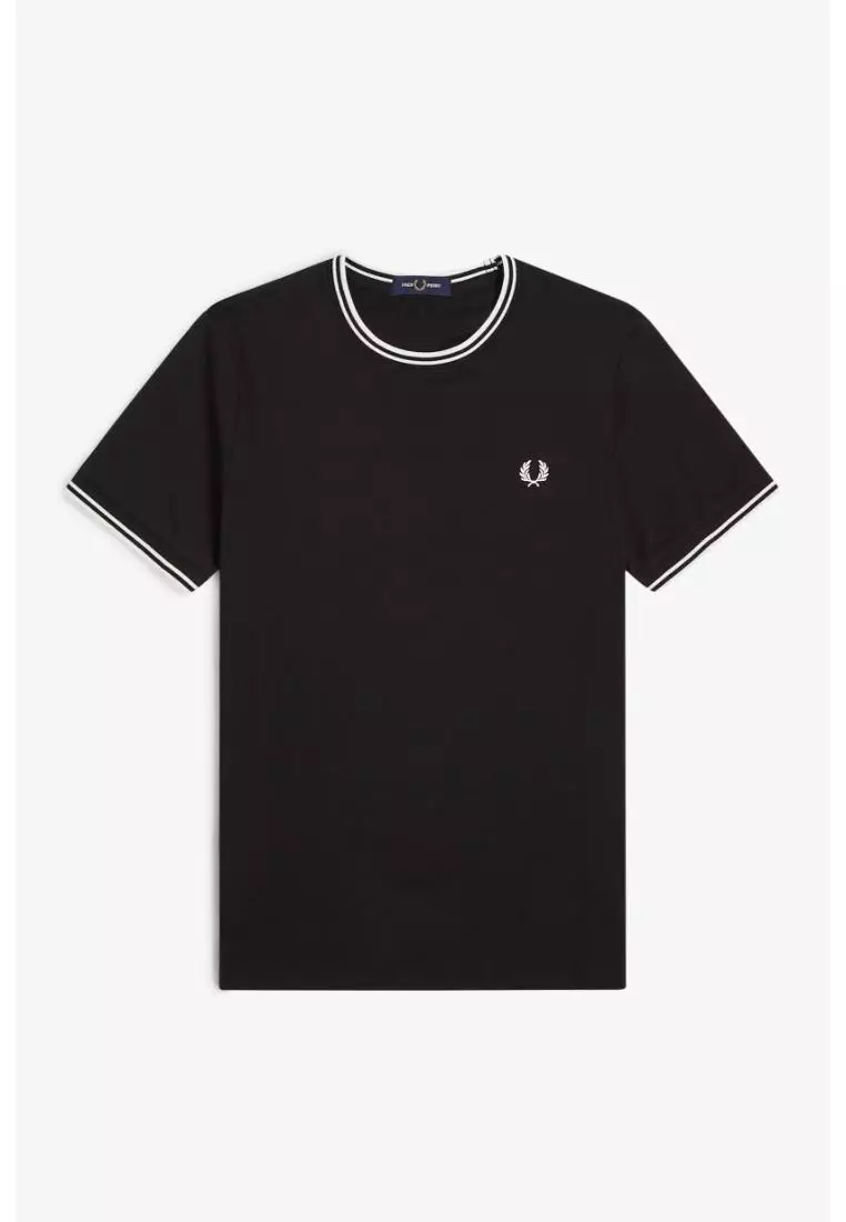 Fred Perry M1588 Twin Tipped T-Shirt (Black / Shaded Stone)