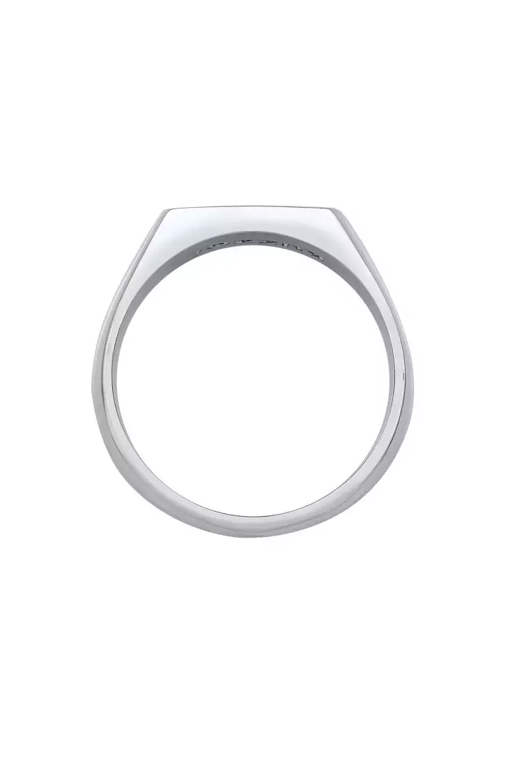 Men's Silver Oxidised Arrow Signet Ring