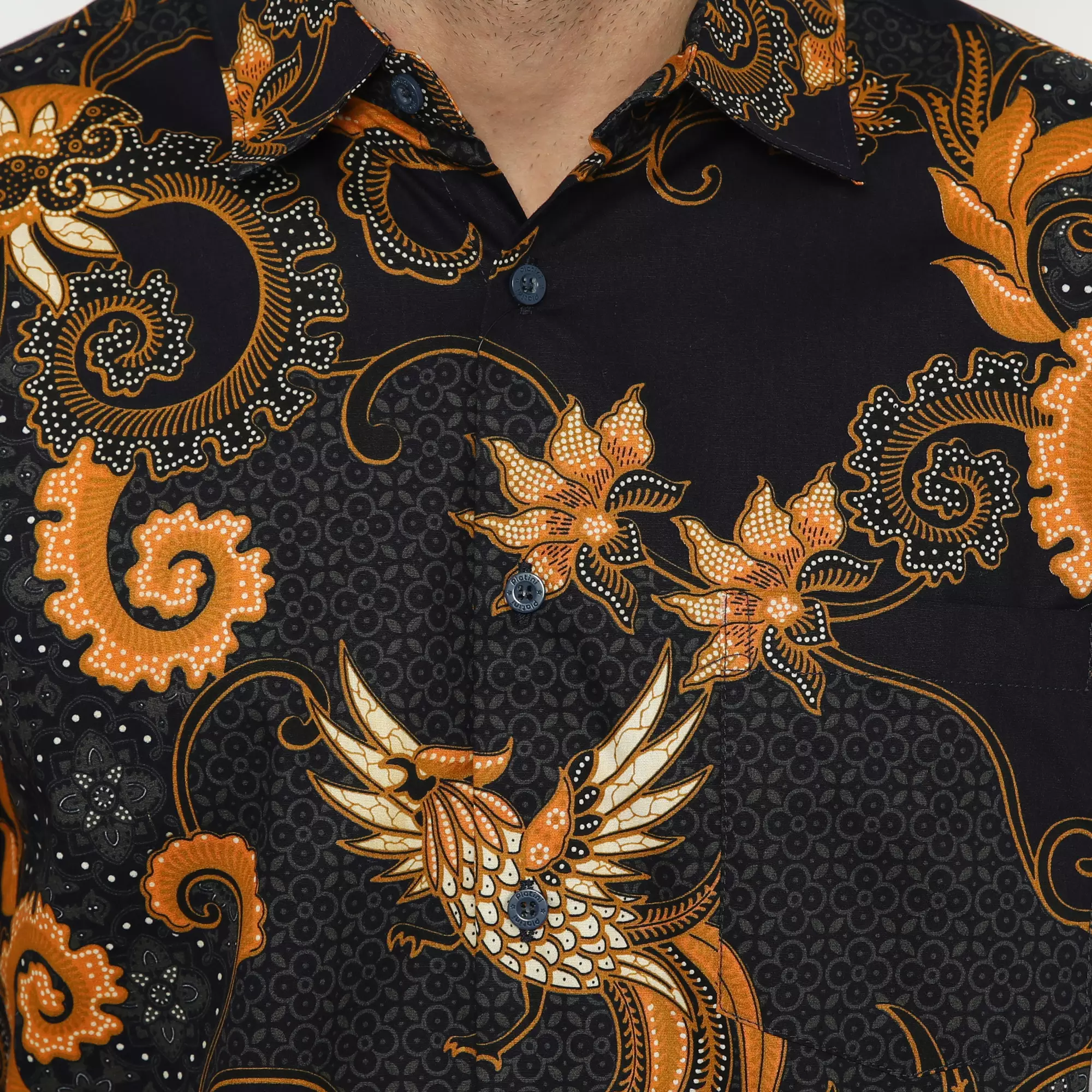Platini Kemeja Batik Pria Lengan Panjang Navy 460562