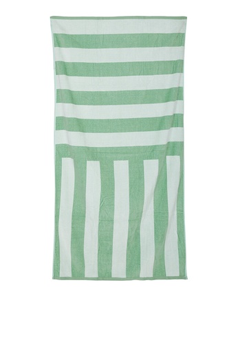 Rubi green Cotton Beach Towel 61C31AC11DA3FEGS_1