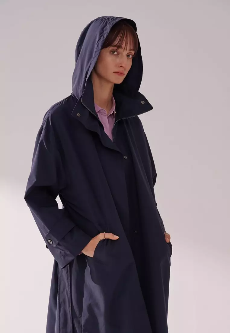 Dark Blue Hoodie Coat