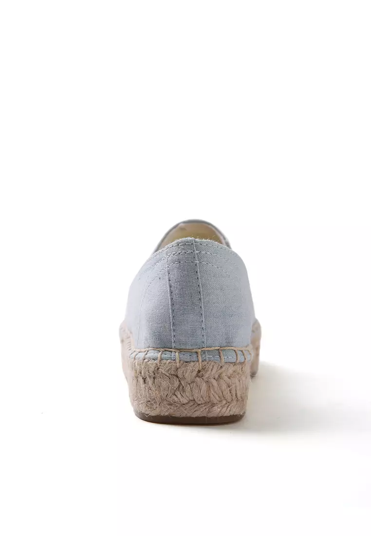 Platform Embroidery Canvas Espadrilles HB88