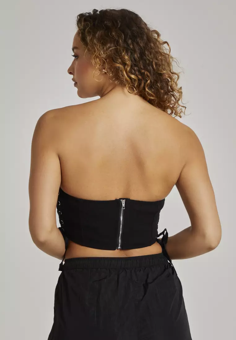 Pink Vanilla Black Cargo Lace Up Corset Top