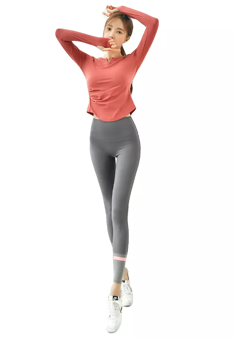 3PCS Sports Fitness Yoga Set Sports Bra Pants Long T