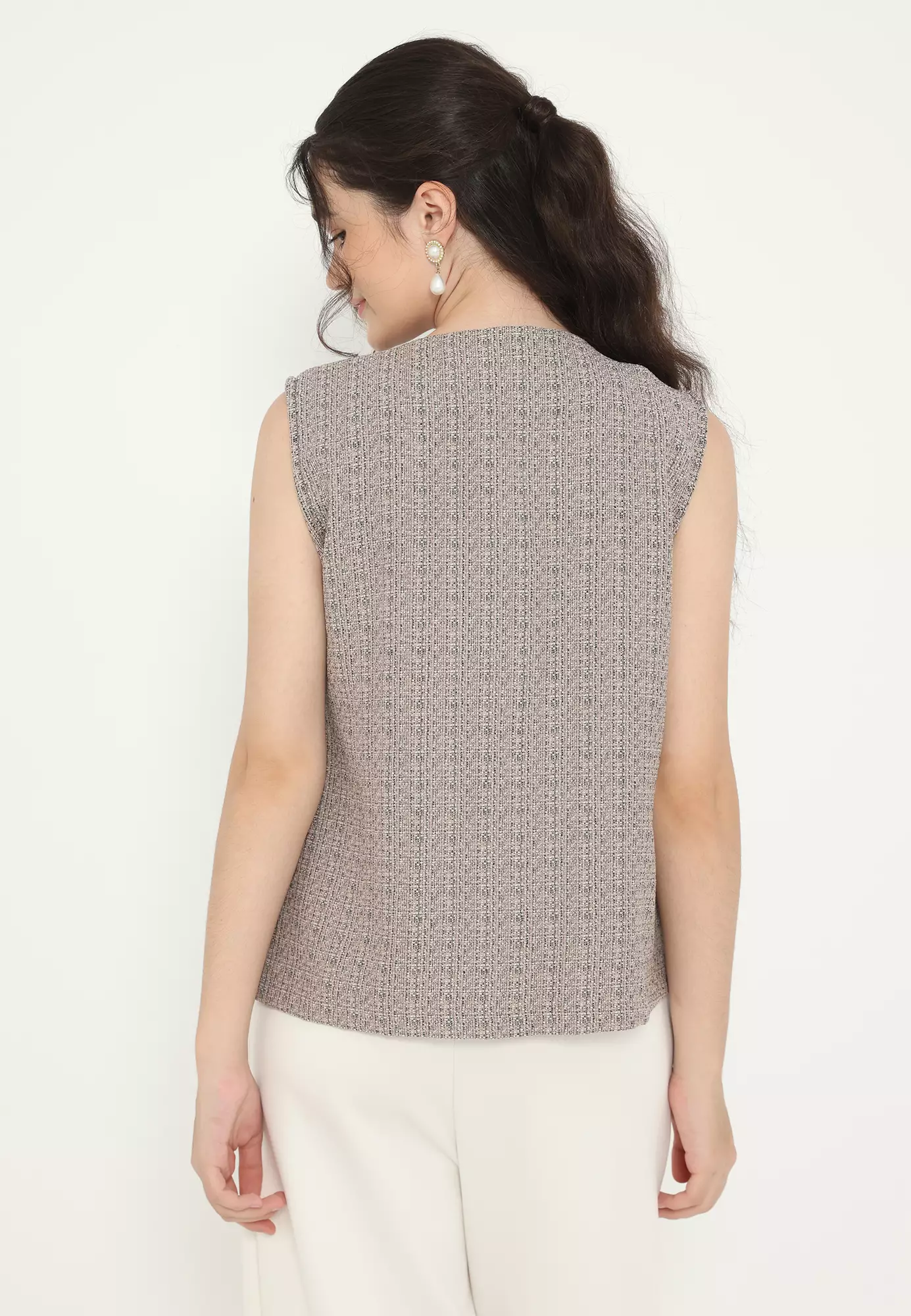 Ocean Rust Vest In Baby Blue And Brown By Brilliant Girl Warna COKLAT