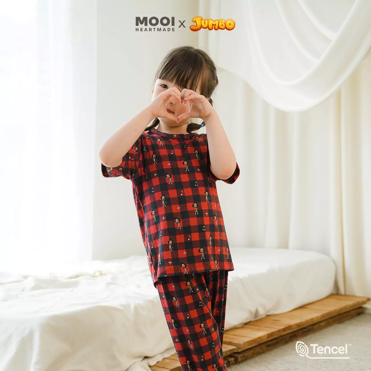 Mooi x Jumbo Setelan Anak Unisex Tencel Short Pajamas Kids - Mbek