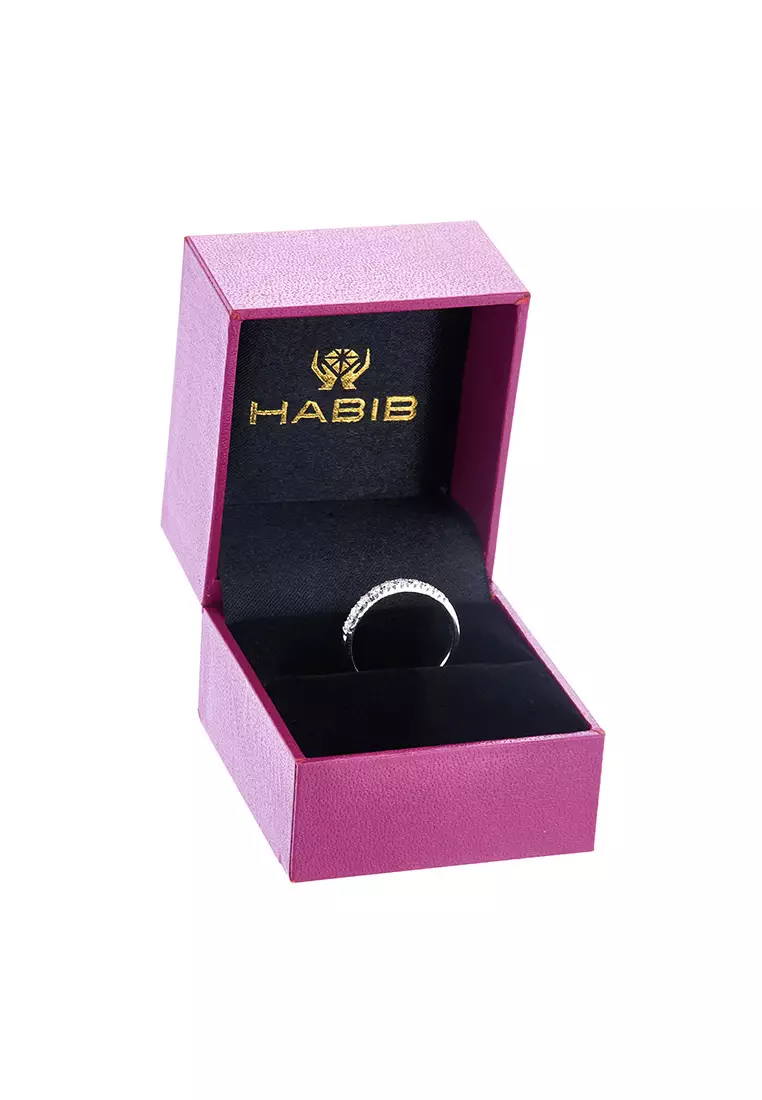 HABIB Round Diamond Ring in 750/18K White Gold 265361222