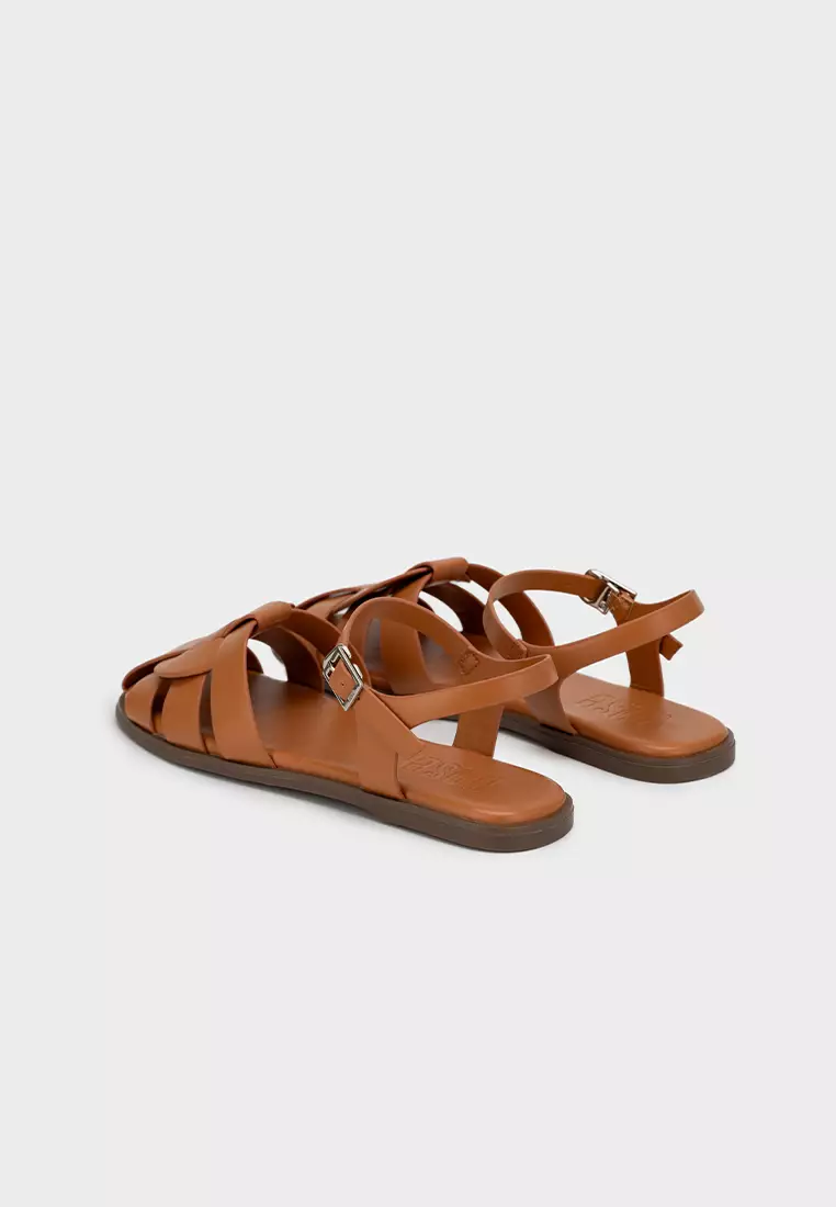 WOVEN STRAP FLAT SANDALS編織平底涼鞋