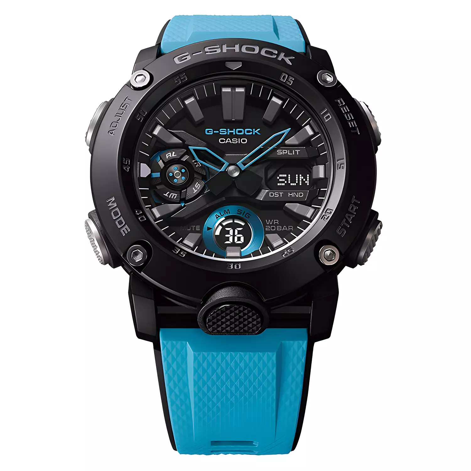 Casio G-Shock GA-2000-1A2 - Jam Tangan Analog Digital Pria - Carbon Case - Resin Strap