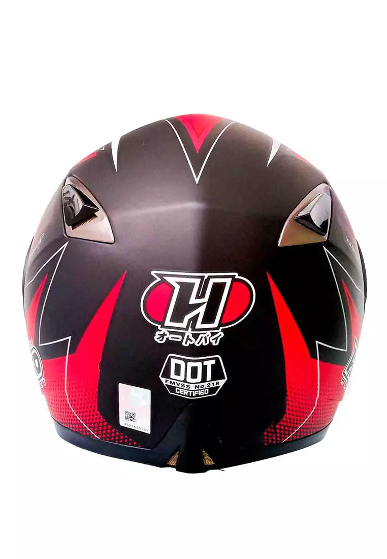 Buy BLADE Hiro Helmet FU HD-701 Matte Black Rhyme Red Color Modular ...