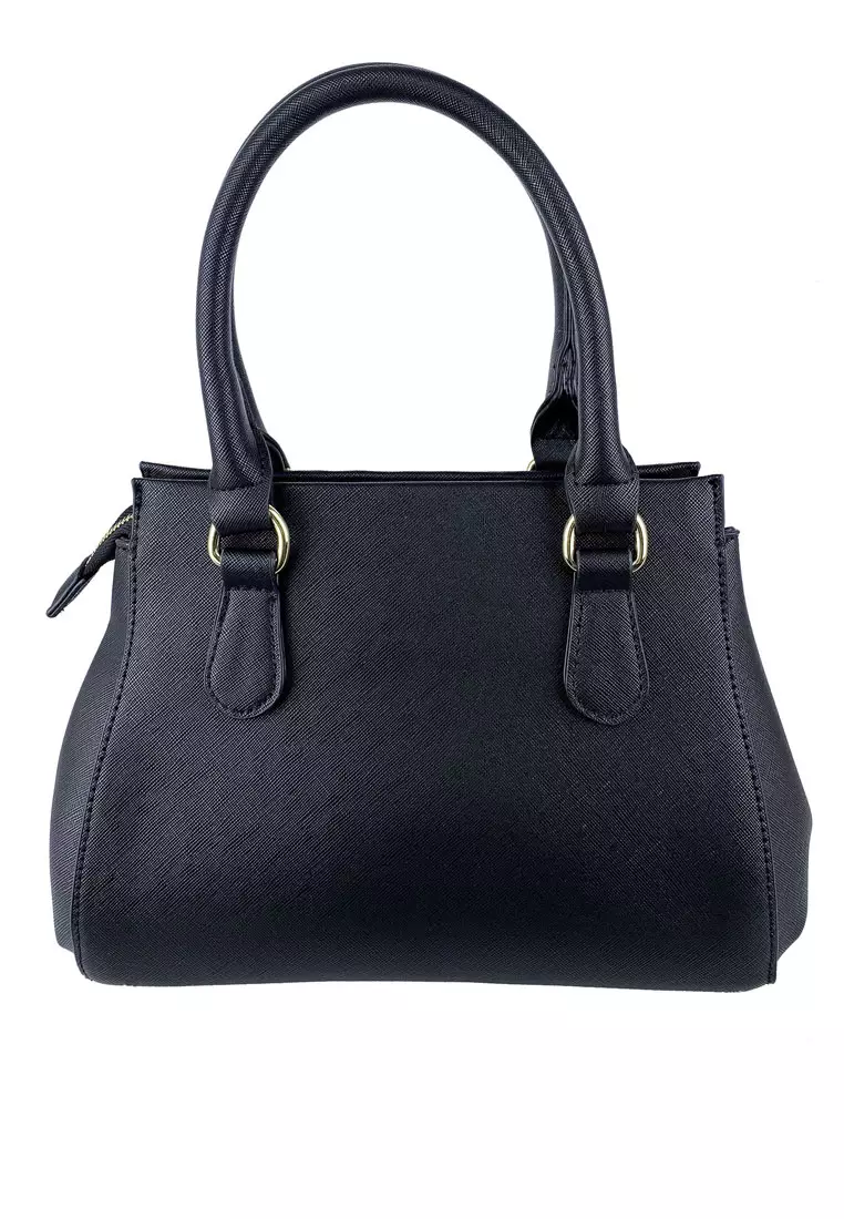 Faux Leather Top Handle Bag