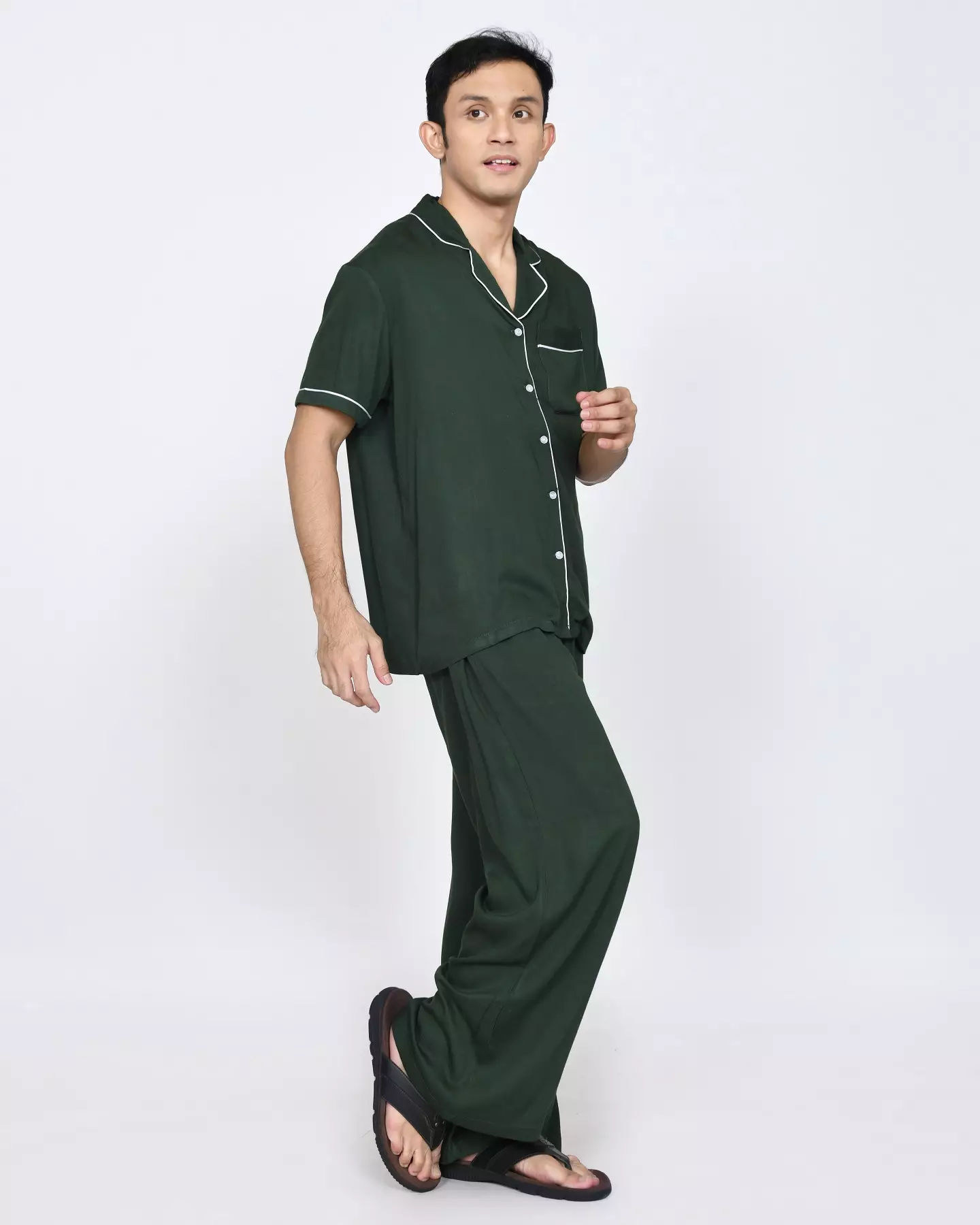 Baju Tidur Pria Lengan Pendek RHIU COTTON PYJAMA SETS