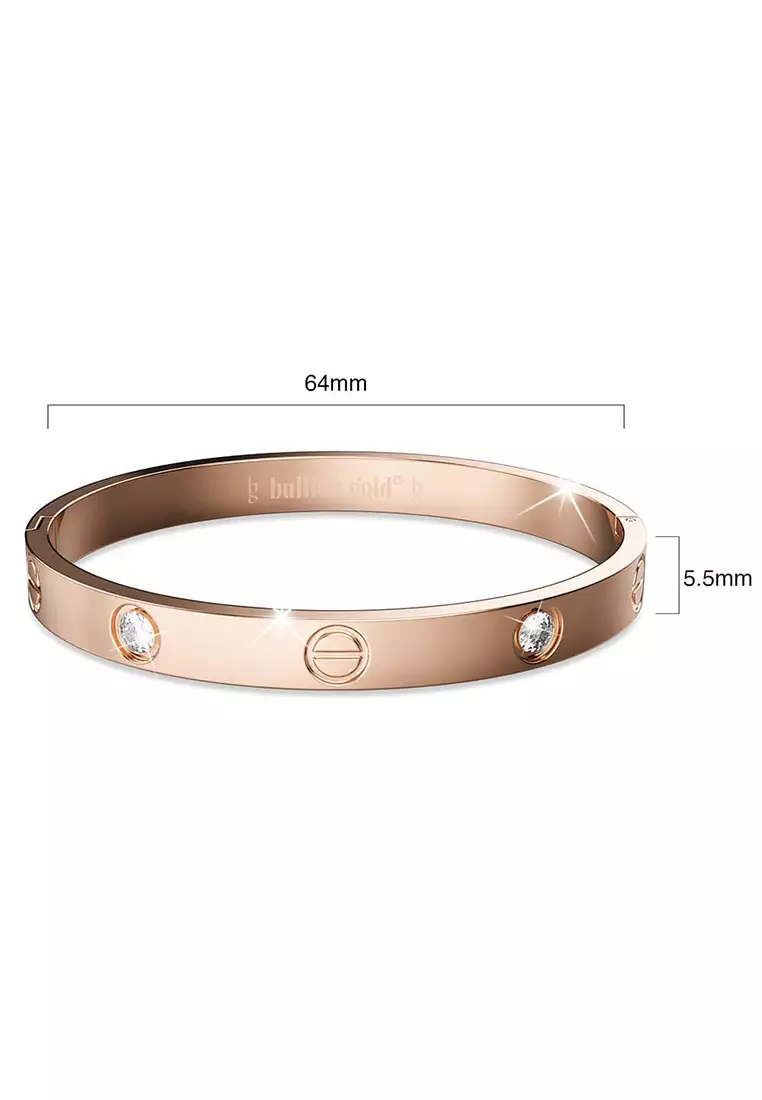 Carrie Stainless Steel Bangle in Rose Gold - 64mm