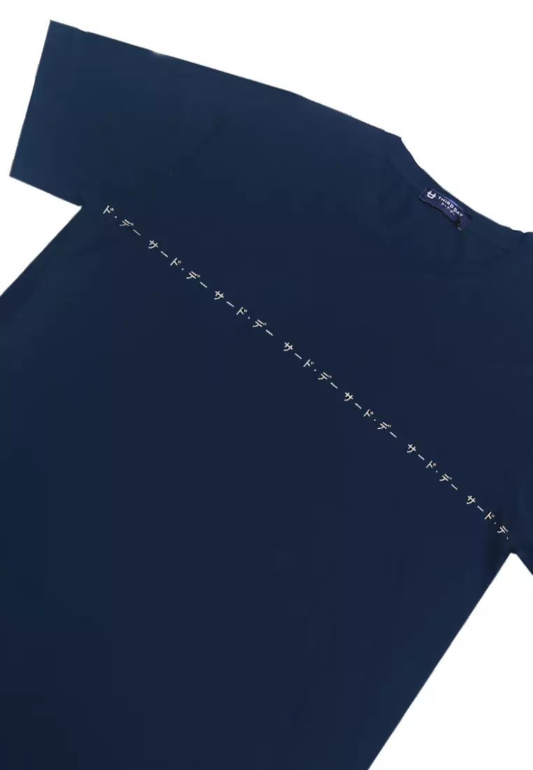 MTI75 Kaos Tshirt Pria Instacool Katakana Chain Navy