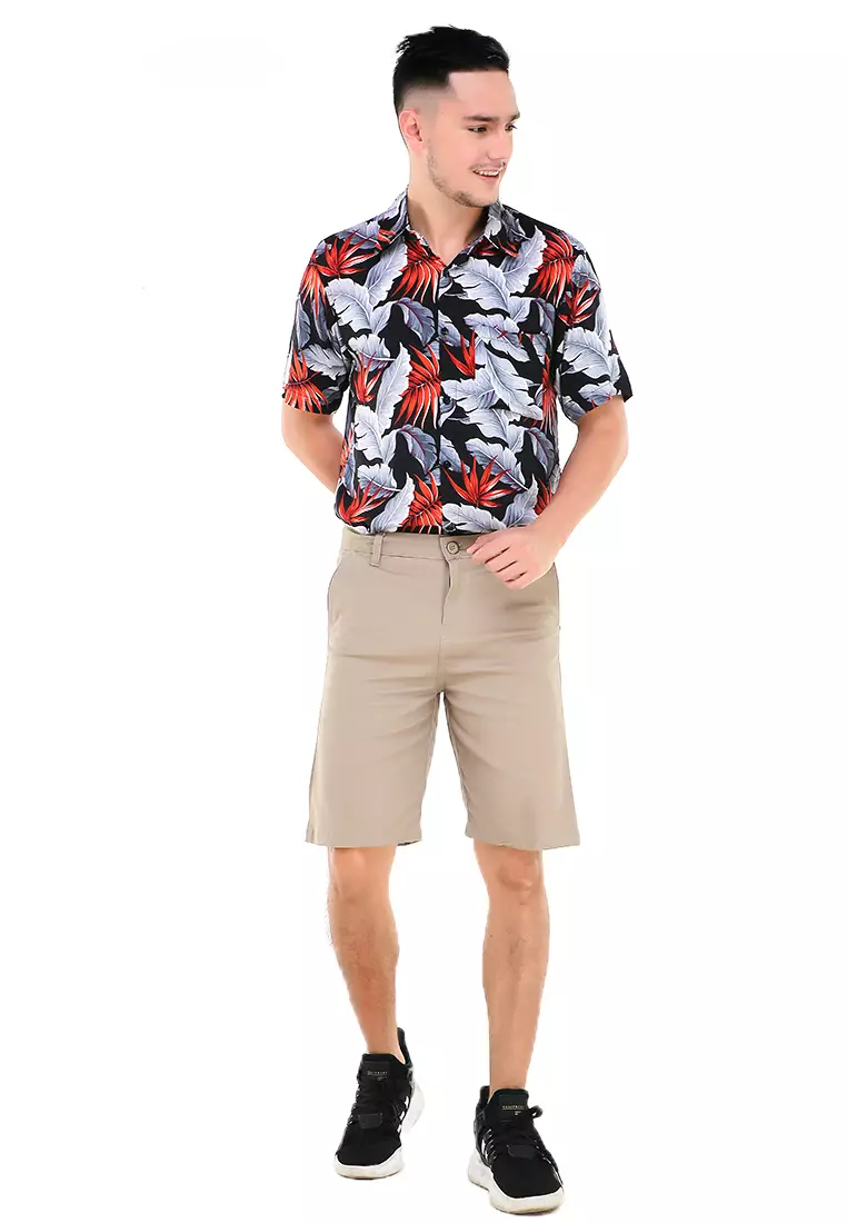 Rishham Celana Pendek Chino Pria Premium Stylish Casual Material Cotton ORIGINAL - Mocca