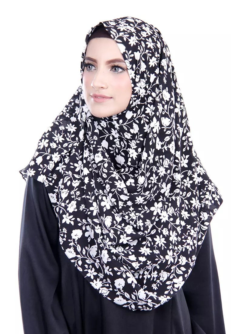 Ariana Printed Spectacles and Earphone Friendly Hijab