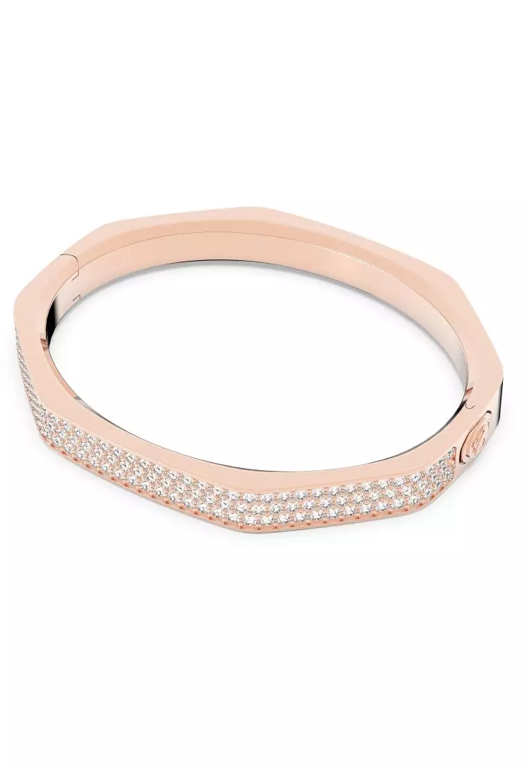 Buy Swarovski Dextera Bangle Octagon Pavé White Rose Gold-Tone