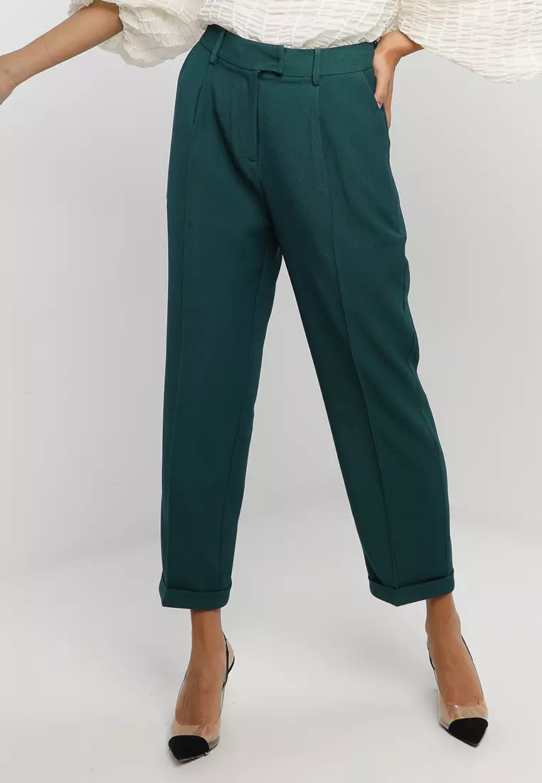 Buy Zalia High Waist Pants With Pleats Online