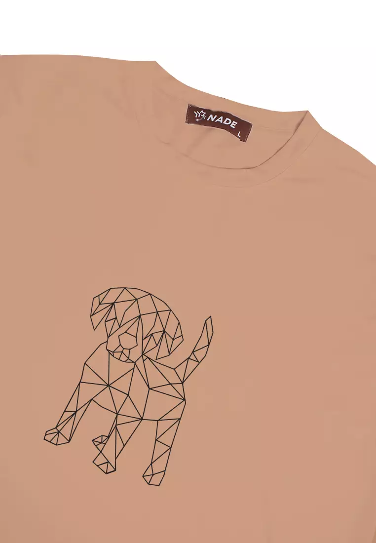 NTC65 kaos anjing wiremesh anti kusut nade lengan pendek stretch khaki