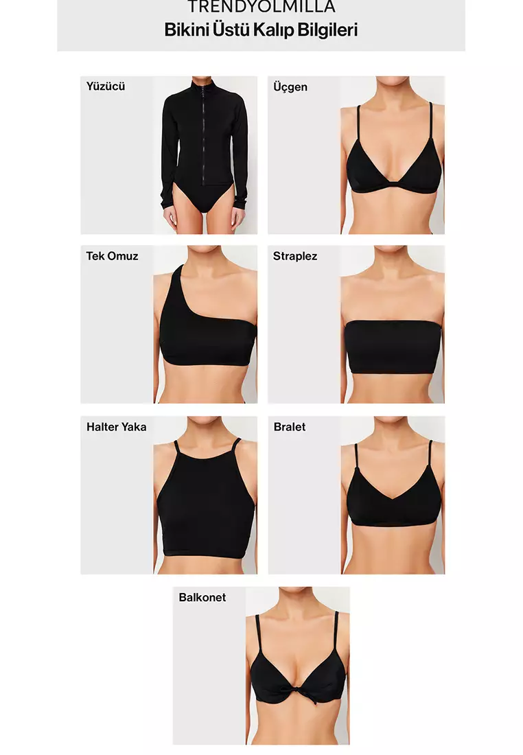 Black Triangle Halter Bikini Top TBESS25BU00051